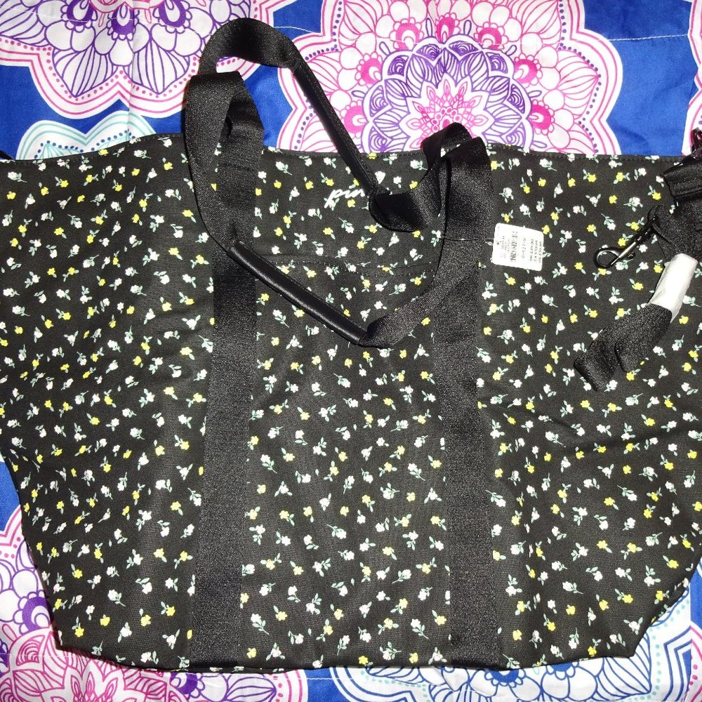 Victoria's Secret PINK floral weekender bag